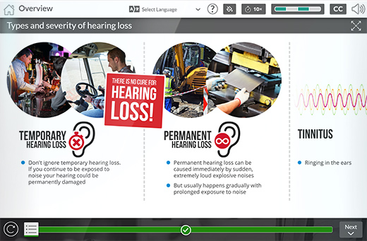 Hearing loss severity part of the course